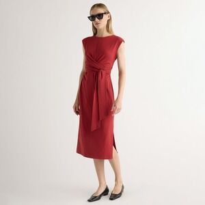 Modern Citizen Fei Tie-Front Organic Cotton Dress Size LCrimson / Regular / L